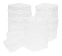 CHICAMPERA 40 Cajas Pequeñas de Plástico Transparente Cuadradas Tapa para Almacenamiento de Manualidades y Pastillas, Ahorro de Espacio y Fácil Transporte para Salir