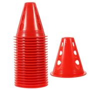CHICAMPERA 40 Piezas Conos de Entrenamiento para Patinaje Agilidad y al Aire Conos de Marcaje Antiviento de Rojo para Ejercicios Campo y Formación Deportiva