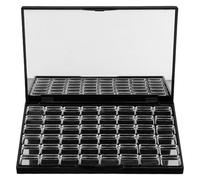 CHICAMPERA 48 Piezas Paleta de Sombras de Ojos Magnética Vacía con Espejo, Caja Vacía de Maquillaje Recargable, Negra, Hierro y Plástico, 48 Bandejas Metálicas 16x19mm, para Viaje y Uso