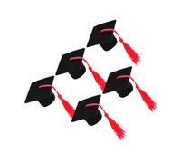 CHICAMPERA 5piezas Mini Sombrero Doctor Borlas para Decorar Botellas De Vino Graduaciones Adorable Cubierta De Botella para Fiestas y Celebraciones Rojo