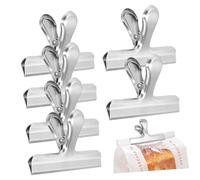 CHICAMPERA 6 Piezas Clips de Sellado de Alimentos Inoxidable de Sujetadores de Snacks y Comida para Mascotas Clips Resistentes y Prácticos para Almacenamiento y Organización de