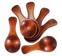 CHICAMPERA 6 Piezas Mini Cucharas de Madera, Cucharas para Tarros de Especias, Marrón, Diseño Ergonómico, Fáciles de Limpiar, para Cocina y Cocina Casera