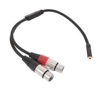 CHICAMPERA Adaptador Cable Audio Xlr Macho Doble a 3,5 Mm Hembra Trs 1/8, Conector Doble Xlr Hembra 3 Pines, Cable 0,3 M Blindado para Equipos de Grabación y Estudio, Divisor Conexión Sonido