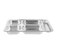 CHICAMPERA Bandeja de Acero Inoxidable con Compartimentos para Adultos Plato Dividido Profundo con Espacio para Cuchara para Comidas Rápidas Cenas y Uso Cafeterías