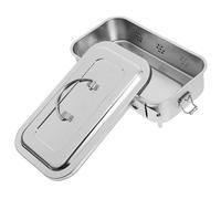 CHICAMPERA Bandeja Metálica de 20 CM en Acero Inoxidable 304 Tapa y Orificios, Caja para Instrumental Médico y Odontológico, Diseñada para Esterilización y Uso en Hospitales