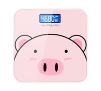 CHICAMPERA Báscula Electrónica y Carga USB Hogar de Corporal Diseño de Dibujos Animados, Templado, Pantalla Lcd de Alta Definición Precisa y Práctica