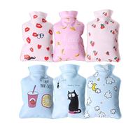 CHICAMPERA Bolsa de Agua Caliente Pequeña 6 Unidades Diseño Divertido Pvc Mini Calentador de Manos Portátil para Hogar Oficina Escuela Uso Térmico Frío y Calor