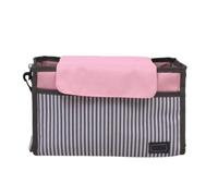 CHICAMPERA Bolsa Organizadora para Cochecito de Ñiño en Tela Oxford, Diseño Rosa Rayas, Adecuado para Guardar Juguetes y Pañales durante Paseos y Compras