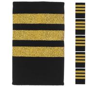 CHICAMPERA Charreteras Doradas de Piloto en Tejido de Cinta para Uniformes Profesionales, Diseño Distintivo y Acabado Preciso, Ideales Industria Aviación, Pack de 3 Pares