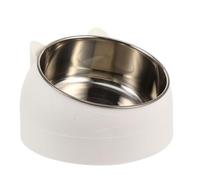 CHICAMPERA Comedero de Acero Inoxidable para Mascotas Doble Cuenco Inclinado 400Ml, Diseño Elevado para Gatos y Perros, Zona de Alimentación Ergonómica