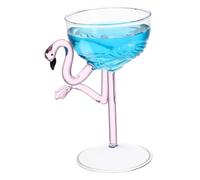 CHICAMPERA Copa de Cóctel Flamingo Rosa Vaso Decorativo de Vidrio para Fiestas Elegante y Práctico Diseño Único y de Limpiar