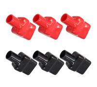 CHICAMPERA Cubiertas de Terminales de Batería Kit Protector Aislante de Goma Flexible Rojo y Negro 3 Pares para Bornes de Coche, Moto y Embarcación, Accesorios de Batería Automotor