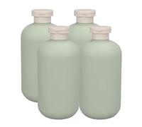 CHICAMPERA Dispensador de Jabón Líquido Recargable 4 Unidades 500 Ml Botella de Loción Verde Aguacate Viaje Envase Rellenable para Champú Gel Ducha Manos Baño