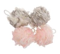 CHICAMPERA Esponjas de Baño Exfoliantes de 4 Piezas con Cuerda para Colgar, Material Pe, Limpieza Profunda E Higiénica para Hombres y Mujeres en Ducha Diaria