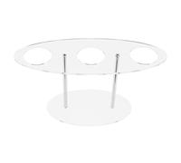 CHICAMPERA Estante para Conos de Helado Acrílico 3 Orificios para Exhibición de Rollos de Sushi y Postres, Soporte para Restaurante y Cafetería