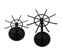 CHICAMPERA Expositor Giratorio de Llaveros y Joyas de Plástico Negro, Soporte Resistente para Organización de Escritorio Diseño Simple, Pack de 2 Piezas para Ordenar Accesorios Pequeños