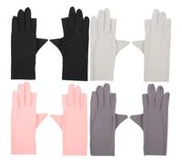 CHICAMPERA Guantes de Protección UV Transpirables para Manicura sin Dedos, 4 Pares de Guantes de Chinlon Que Permiten Movimiento Libre y Protegen contra Rayos Solares