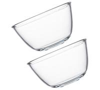 CHICAMPERA Juego de 2 Cuencos de Vidrio Transparente de 500ml para Ensaladas y Batir Huevos, Fáciles de Limpiar de Tacto Agradable, Ideales para Bar o Restaurante
