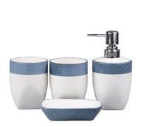 CHICAMPERA Juego de Accesorios para Baño Diseño Antideslizante y Piezas de Cerámica Esmaltada Azul para Baño Doméstico y Hotel