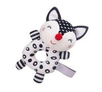 CHICAMPERA Juguete Sonajero De Peluche Para Ñiño, Tamaño Pequeño, Manual, Color Blanco y Negro, Estimulación Sensorial Visual y Auditiva, Adecuado Para Educación Temprana y Desarrollo Infantil,