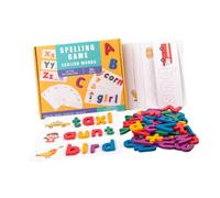 CHICAMPERA Juguetes Educativos De Ortografía De Letras Bloques De Letras Palabras En Inglés Juego De Ortografía Tarjeta Juguetes Educativos De Bambú