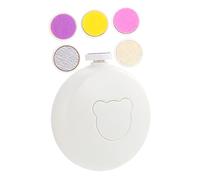 CHICAMPERA Kit De Manicura Para Niños Con Afilador De Uñas Eléctrico Compacto, Herramienta De Pedicura Segura Para Bebés, Cabezales De Pulido, Color Blanco, Adecuado Para Cuidado De Uñas En Casa