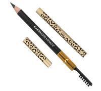 CHICAMPERA Lápiz de Cejas Doble Punta Pincel, Diseño Leopardo, Color Negro, 2 Piezas, Perfilador de Cejas para Maquillaje Profesional y Uso Diario