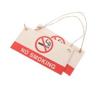 CHICAMPERA Letrero de Madera Prohibido Fumar para Oficina y Jardines, 2 Piezas Diseño Minimalista para Señal de Stop y Comunicación Clara