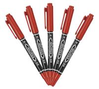 CHICAMPERA Marcadores para Tatuajes 5piezas Rojo de Plástico Punta Delgada 0.6mm y Gruesa 1.2mm para Mapear Cejas Líneas Precisas y Limpias