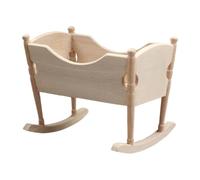 CHICAMPERA Mini Cuna de Madera para Casa de Muñecas Accesorio de Decoración Miniatura Mueble Infantil Juguete para Fotografía y Adorno