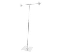 CHICAMPERA Mini Soporte Portátil para Fotografía en Acero Inoxidable y Plástico Blanco, Soporte Ajustable para Telón de Mesa Adecuado para Fotografía de Productos y Naturaleza Muerta