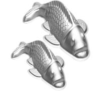 CHICAMPERA Molde de Aluminio para Pasteles Forma de Pez 3d, 2 Piezas para Hacer Tortas de Arroz y Chocolates en Casa o Tienda de Postres