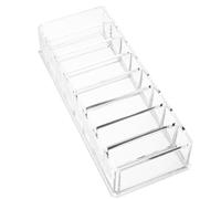 CHICAMPERA Organizador Acrílico Transparente para Barras de Labios y Polvos Compactos Soporte Compacto de Compartimentos para Almacenamiento de Cosméticos Diseño Pequeño y Funcional para