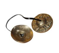 CHICAMPERA Par de Platillos Campana de Cobre para Uso en Yoga y Meditación, Instrumento de Percusión Ocho Símbolos Budistas, Compacto y Duradero para Rituales