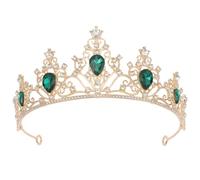 CHICAMPERA para Novia Vintage de Aleación Grandes Gemas Verdes Retro de Gemas de Imitación para Peinado de Boda Accesorio Clásico para Mujer Eventos Obsequios