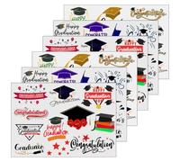 CHICAMPERA Pegatinas de Tatuajes para Chicas Graduadas, Recuerdos de Graduación en Látex Fácil Aplicación y Fácil Remoción para Celebración de Graduación, 6 Hojas