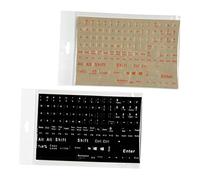 CHICAMPERA Pegatinas para Teclado de Portátil y Escritorio Inglés, PVC Transparente y Negro Letras Claras y Naranja, para Ordenadores y Notebooks, Fácil Aplicación, Actualización de Teclas