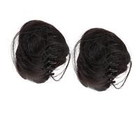 CHICAMPERA Pinza para Moño Postizo de Mujer 2 Piezas, Moños Recogidos Clip de Garra, Color Marrón Oscuro, Accesorios para Peinados Elegantes y Volumen Natural para Bodas y Fiestas