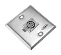 CHICAMPERA Placa de Pared para Montaje en Panel Conector Hembra XLR de 3 Contactos, Soporte de Gancho para Micrófono, Accesorio de Audio para Karaoke y Sistema de Sonido Doméstico, Carcasa
