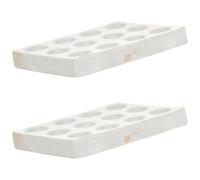 CHICAMPERA Placa de Porcelana Cerámica para Experimentos Científicos 12 Orificios Blanca y Negra 2 Unidades para Laboratorio de Química Pruebas Químicas Placa de Reacción Puntual