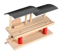 CHICAMPERA Plataforma Fomenta la Creatividad de Estación de Tren Doble Piso de Madera Juguete Educativo y Es Seguro Juego DIY para Vías de Tren