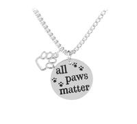 CHICAMPERA Set de 2 Colgantes para Perros Letras All Paws Matter', Collar para Mascotas de Aleación de Zinc Diseño Hueco de Huella, Accesorios para Bodas y Fiestas