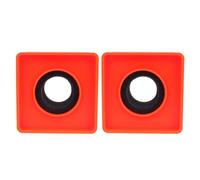 CHICAMPERA Set de 2 Portadores Cuadrados para Micrófono de Entrevista de Abs, Color Naranja, Logotipo de Estación de Bandera, Compatibles Micrófonos Profesionales, Ideales para Reportajes