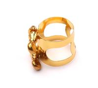 CHICAMPERA Sujeción para Boquilla de Saxofón Eb Metálica con Tornillo Doble Rosca Ligadura para Saxofón Accesorio Dorado para Protección y Flexibilidad Sonora