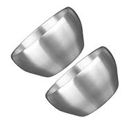 CHICAMPERA Tazón Inoxidable Doble Capa 2 Pcs Cuenco Anti-Quemaduras para Sopa Diseño Simple Aislamiento Térmico para Hogar y Restaurantes