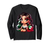 Chicana Mexican Girl Mexico Cute Chibi Mexicana Women Latina Manga Larga