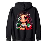 Chicana Mexican Girl Mexico Cute Chibi Mexicana Women Latina Sudadera con Capucha