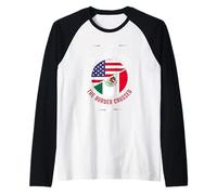 Chicano o no cruzamos la Frontera, la Frontera Nos cruzó Camiseta Manga Raglan