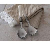 ChicAntique Cubiertos para ensalada de 2 piezas, decoración nácar, aspecto vintage shabby nostalgie