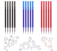 ChicAppeal 15 Pcs Recambios Borrables para Bolígrafos Legami [5 azules y 5 negros y 5 Rojo], recambios para bolígrafos borrables Legami Bee, recambio de tinta de gel borrable, Punta de 0,5 mm